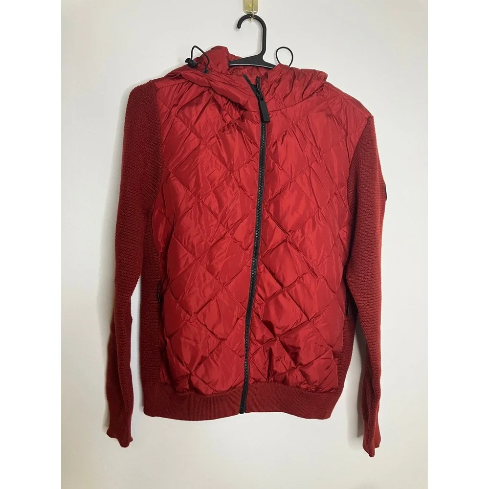 Canada Goose HyBridge Knit Hoody Mens Medium Red Hybrid Down merino wool Jacket